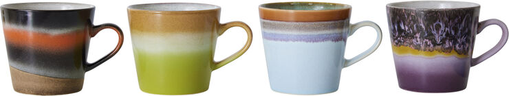 70s ceramics cappuccino mugs solid set of 4