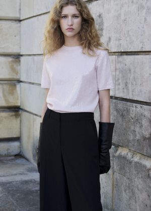 Short-sleeved sequin sweater