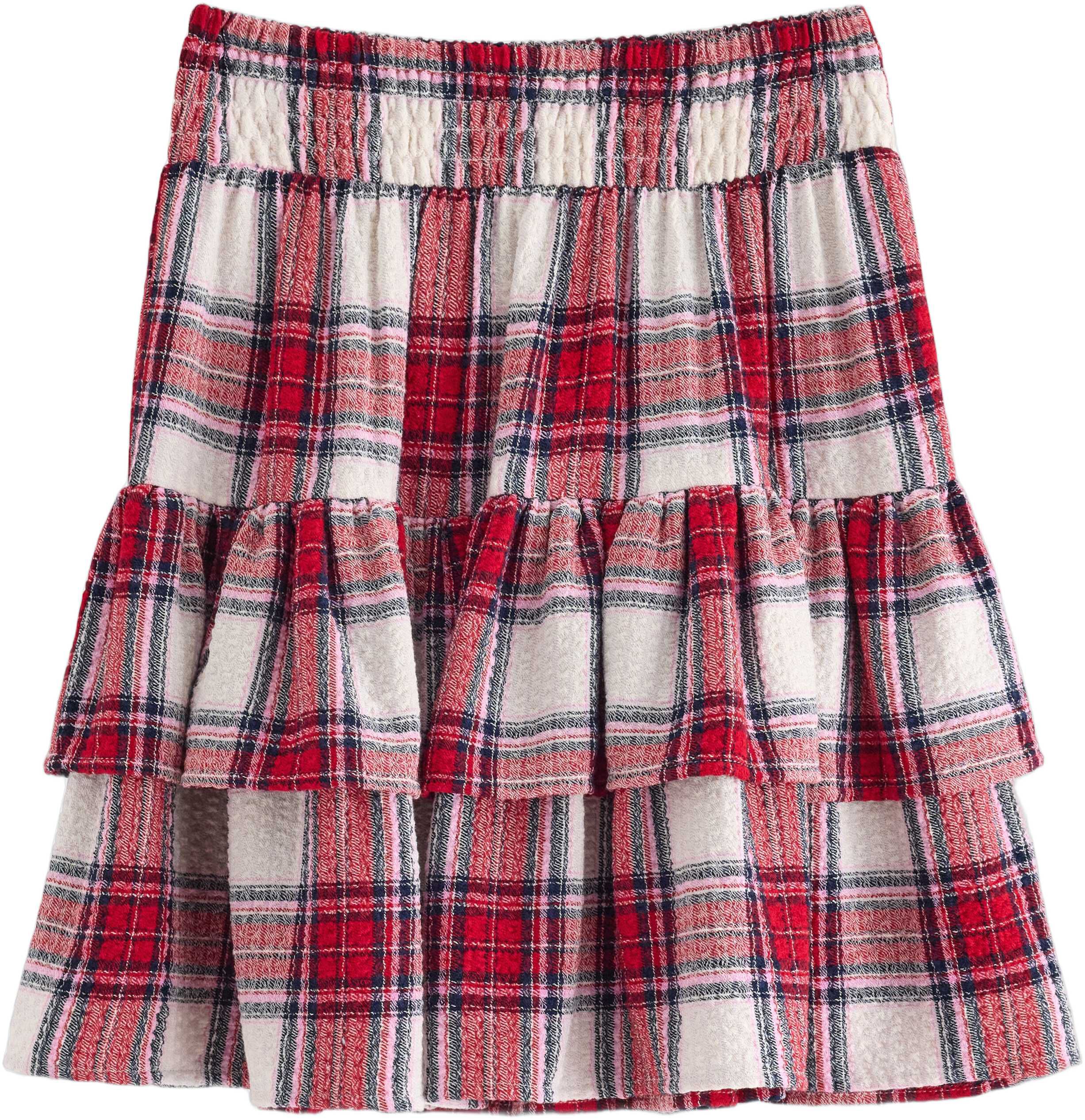 Vevd skj&oslash;rt med volanger og elastis