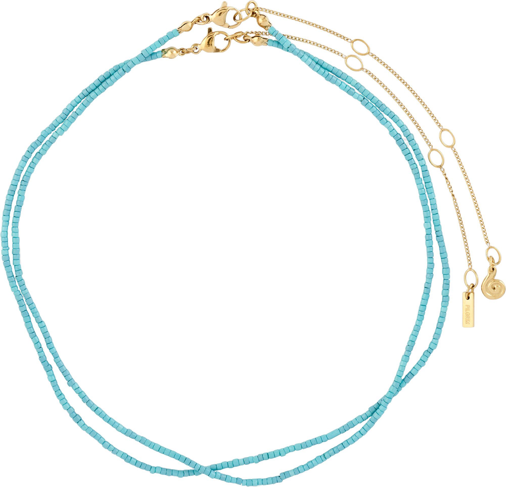 HAZE necklaces 2-in-1 set, blue/gold-plated