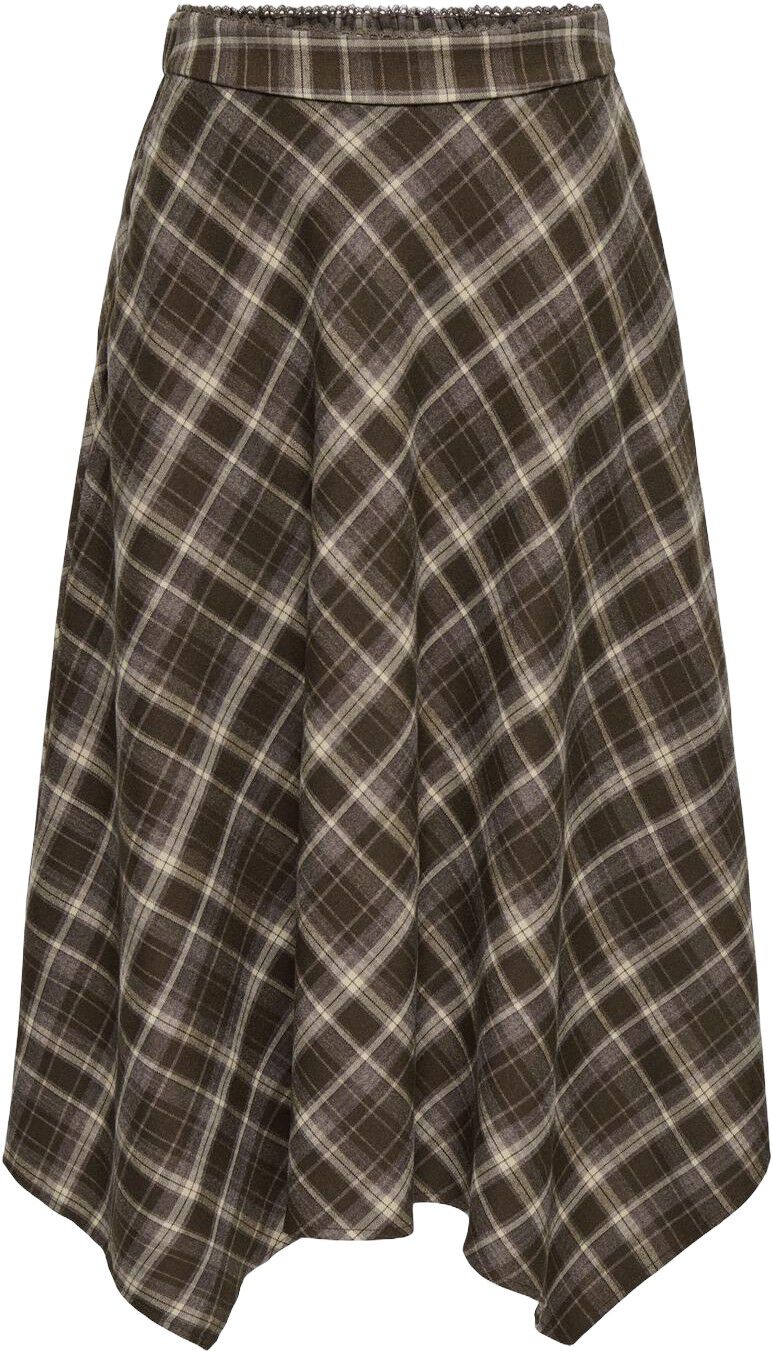 ONLGUKA LONG ASSY CHECK SKIRT WVN