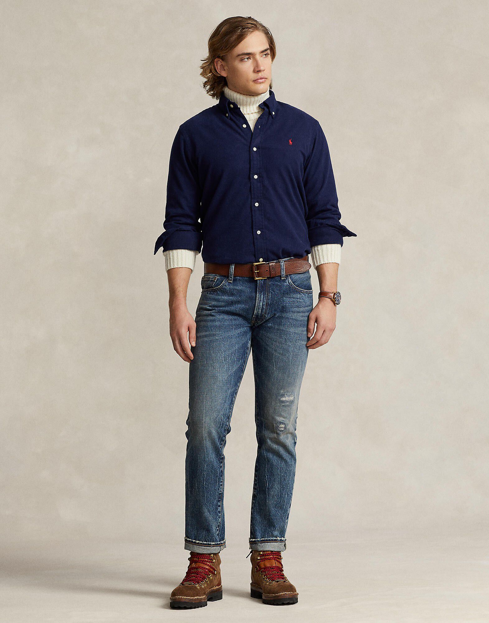 Custom Fit Brushed Flannel Shirt