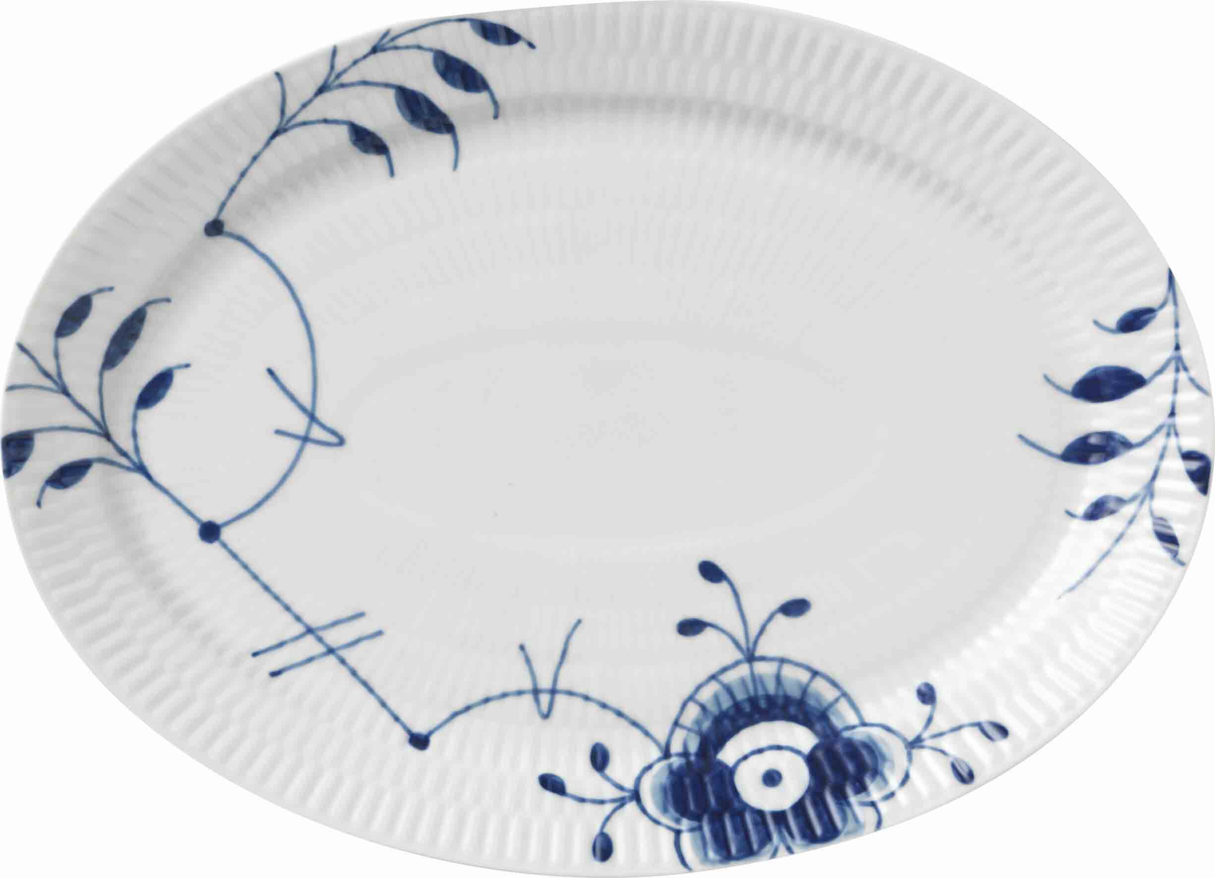 Blue Fluted Mega tallrik oval 28 cm dekor nr. 7