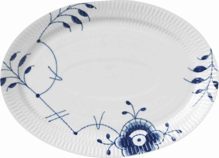 Blue Fluted Mega tallrik oval 28 cm dekor nr. 7