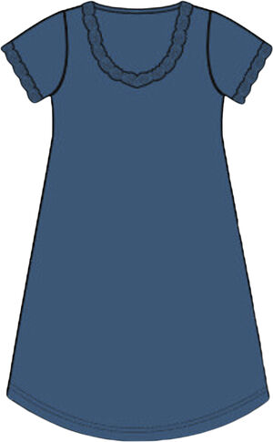 Bamboo short sleeve nightdress with lace