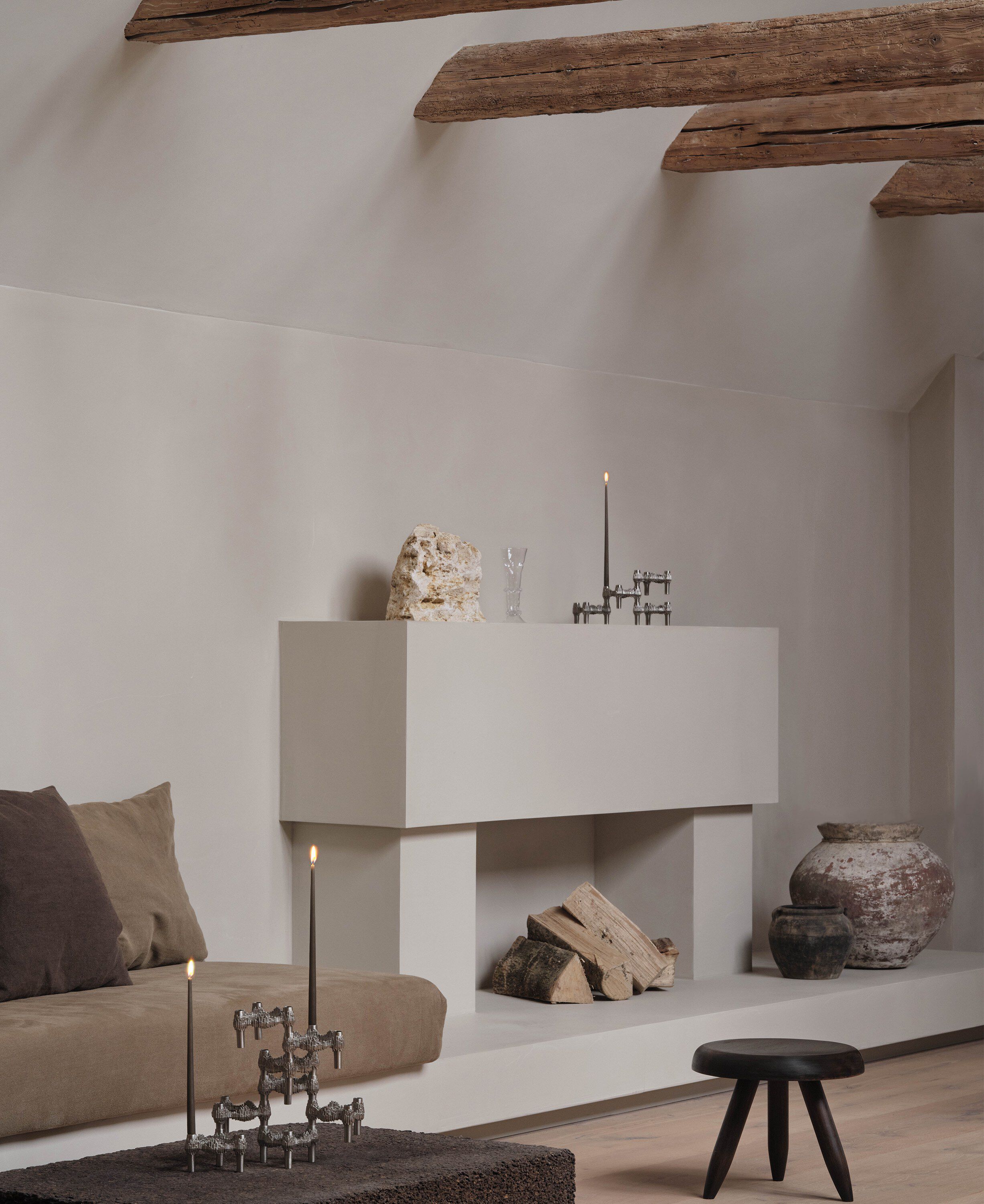 Quist candle holder set with 3 pcs - brushed chrome