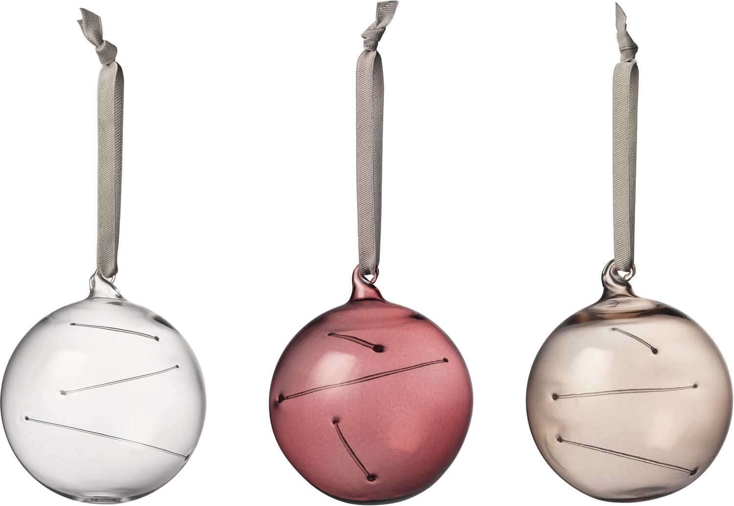 Sol glaskugler 8 cm 3-pak klar-calluna-linen