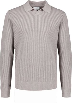 Ribbed L/S v-neck polo