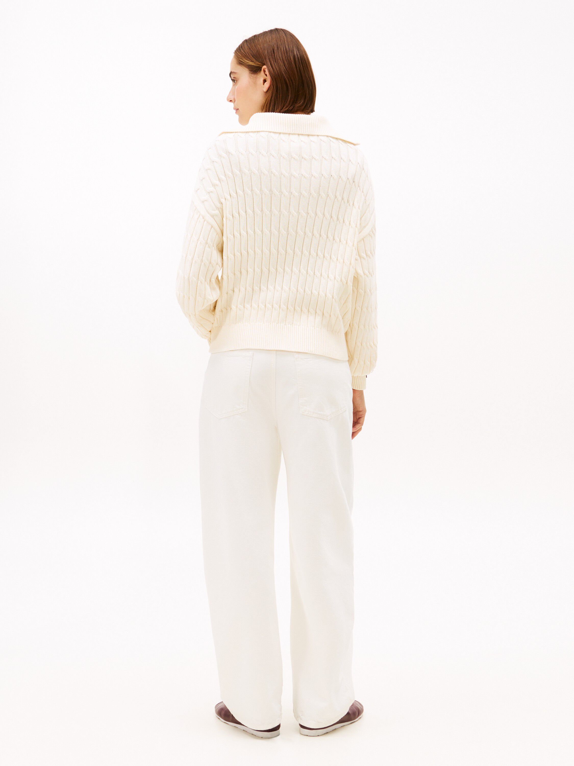 Relaxed Cable Knit Half-Zip Jumper