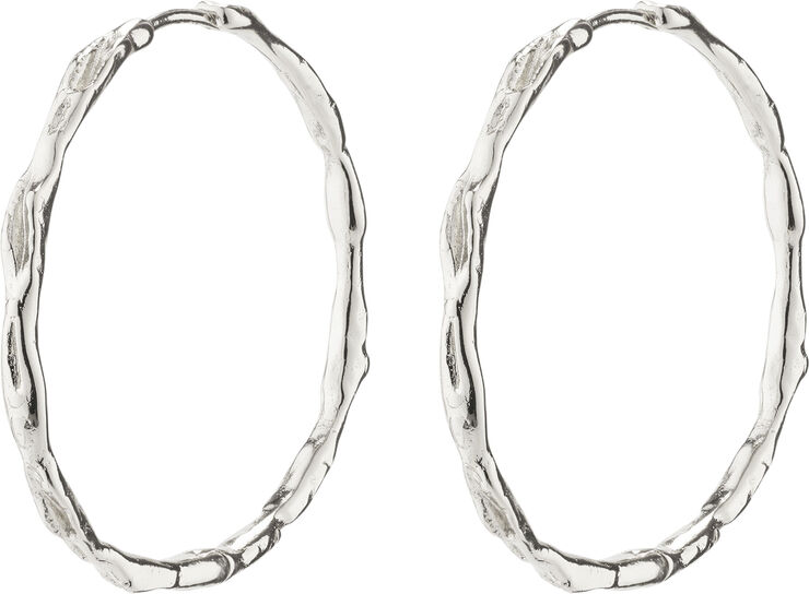 EDDY recycled organic shaped maxi hoops silver-plated