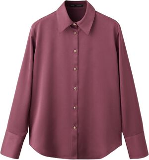 Regular-fit satin shirt