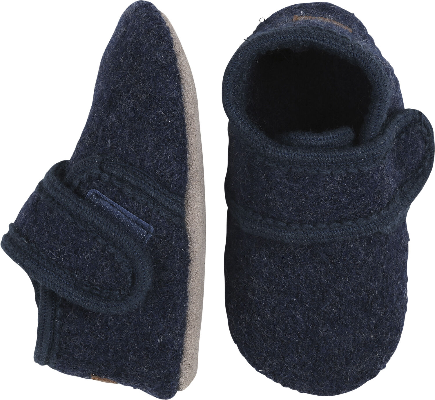 Wool slippers with velcro