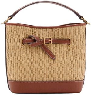 Canvas bucket bag with buckle detai
