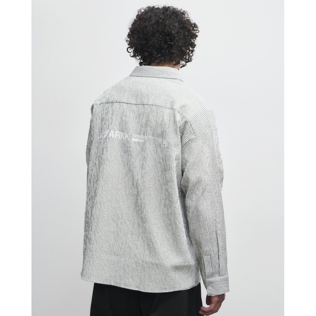 ARKK Logo Seersucker Shirt Khaki