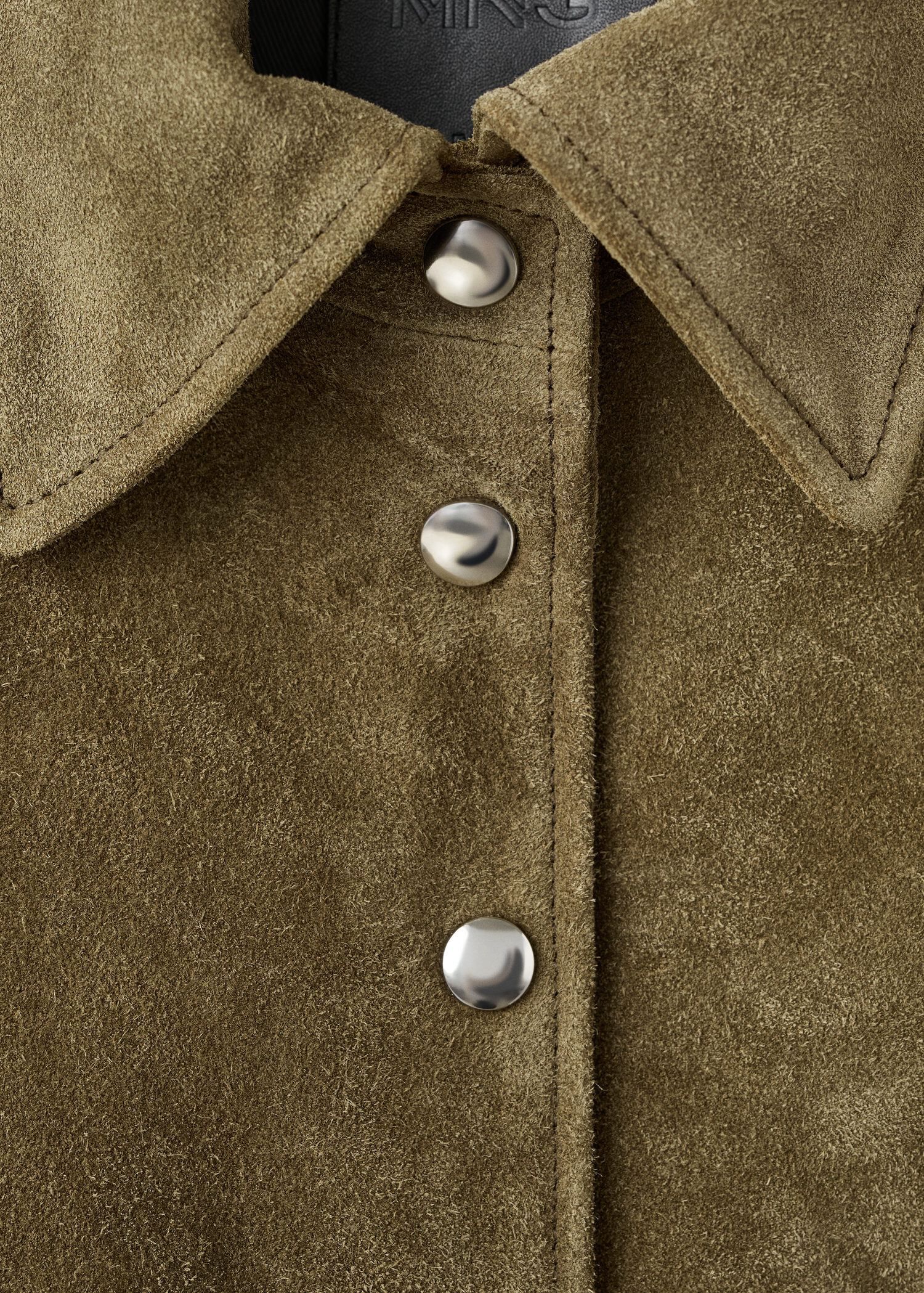 Suede leather jacket with buttons