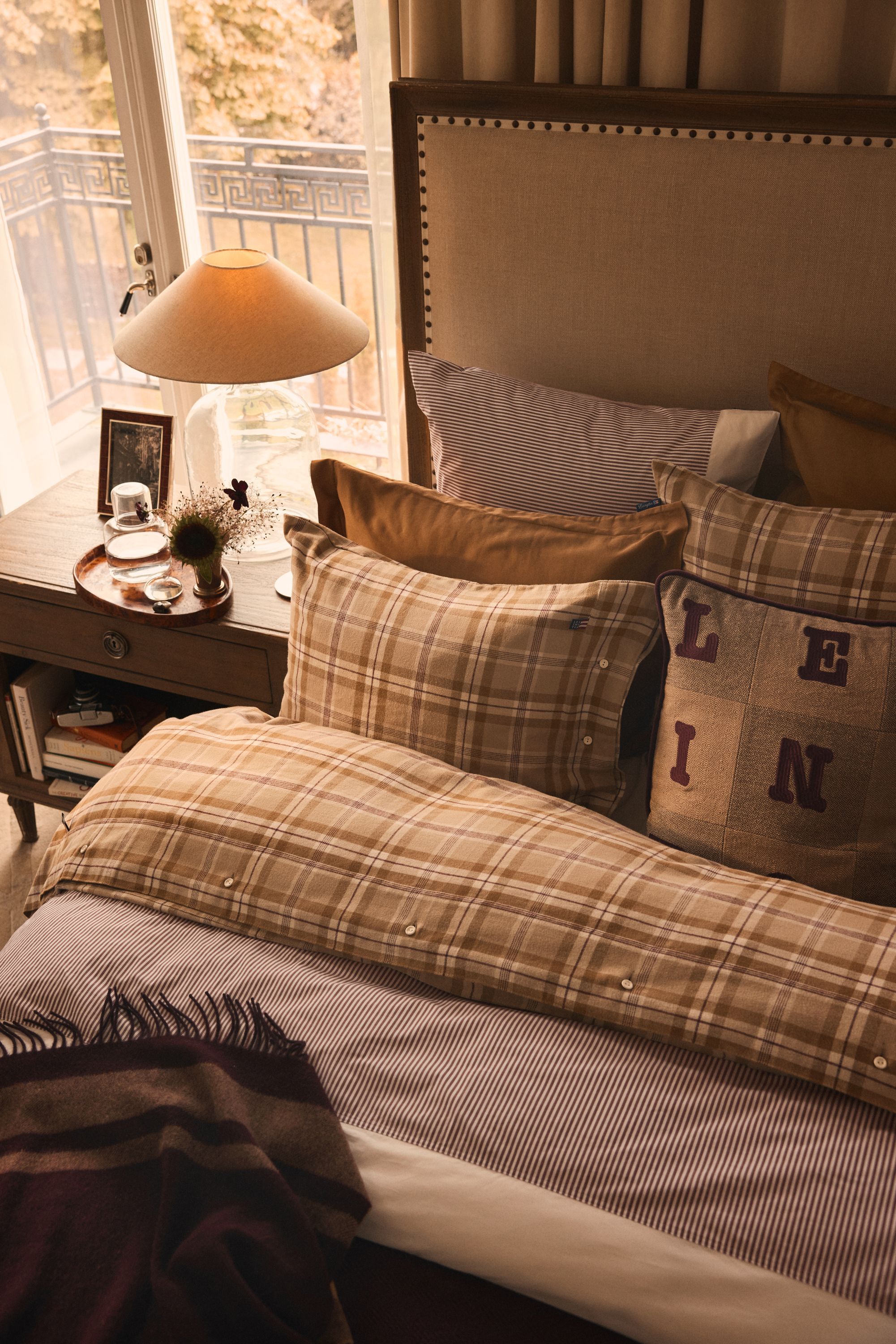 Checked Cotton Flannel Bed Set