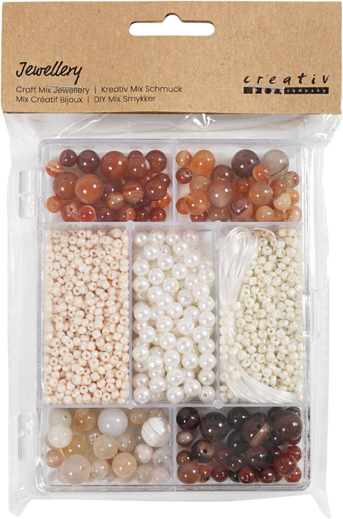 DIY Mix Smykker, Agater, str. 2,6-10 mm, hulstr. 0,8-1,8 mm,