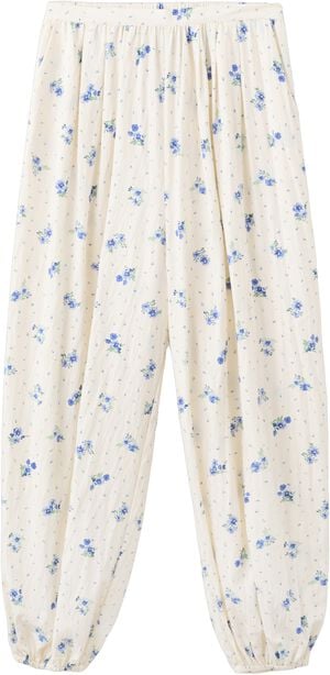 Floral print baggy trousers