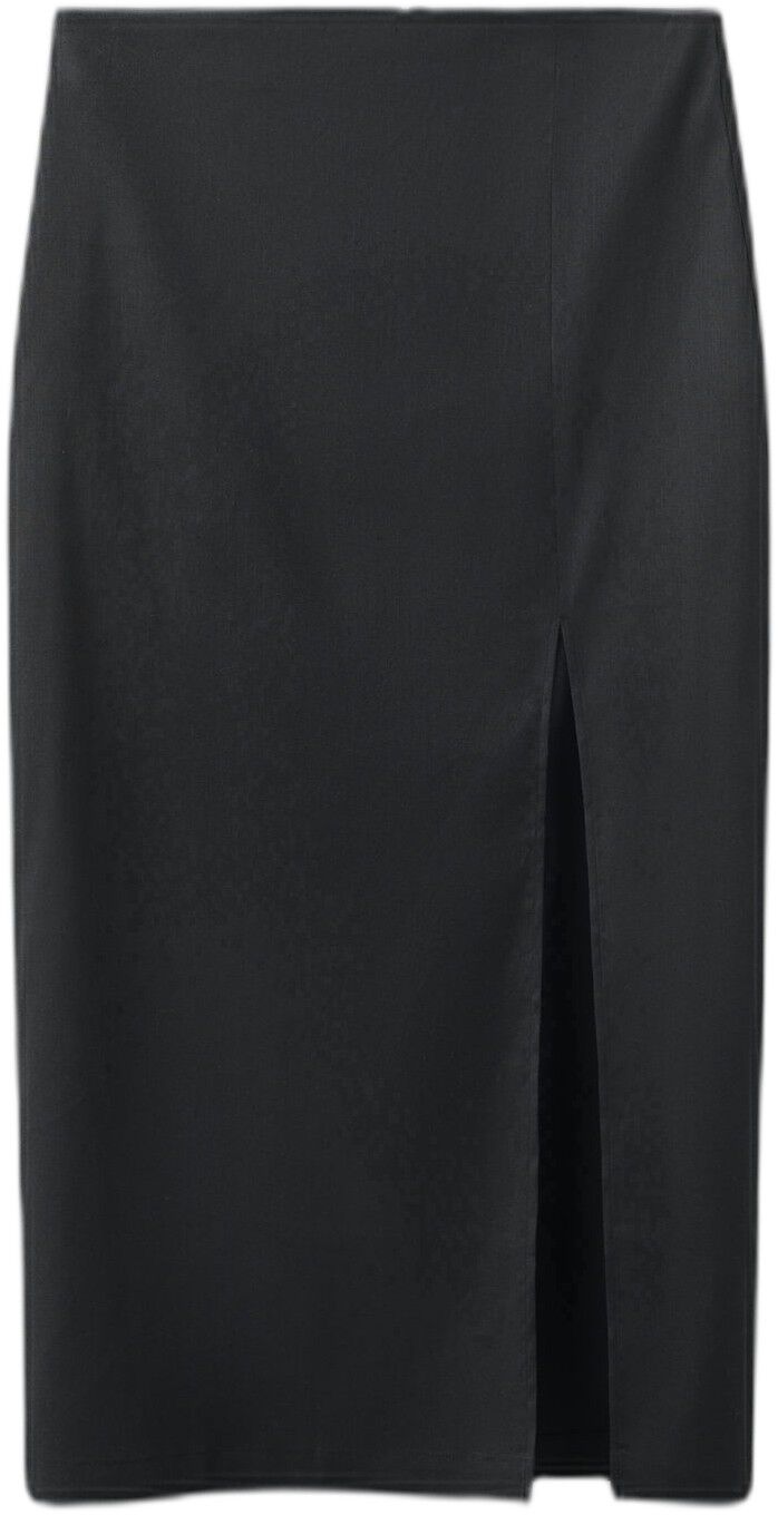 Midi skirt in a linen-cotton blend