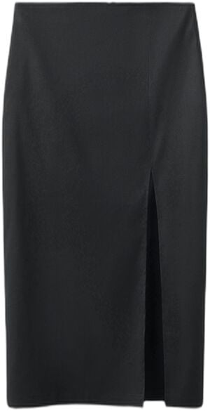Midi skirt in a linen-cotton blend