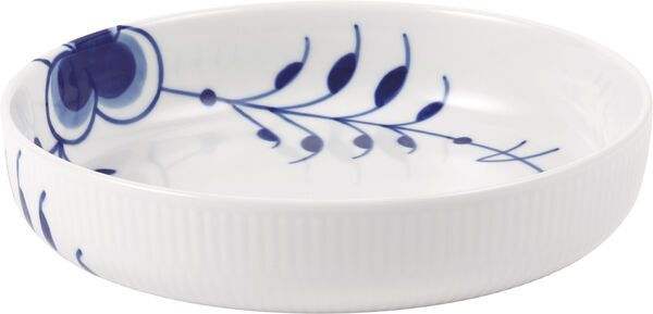 Blå Mega Riflet ovnfast fad rundt 18,5 cm.