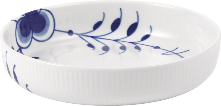 Blå Mega Riflet ovnfast fad rundt 18,5 cm.