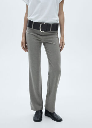 Belt straight-fit trousers