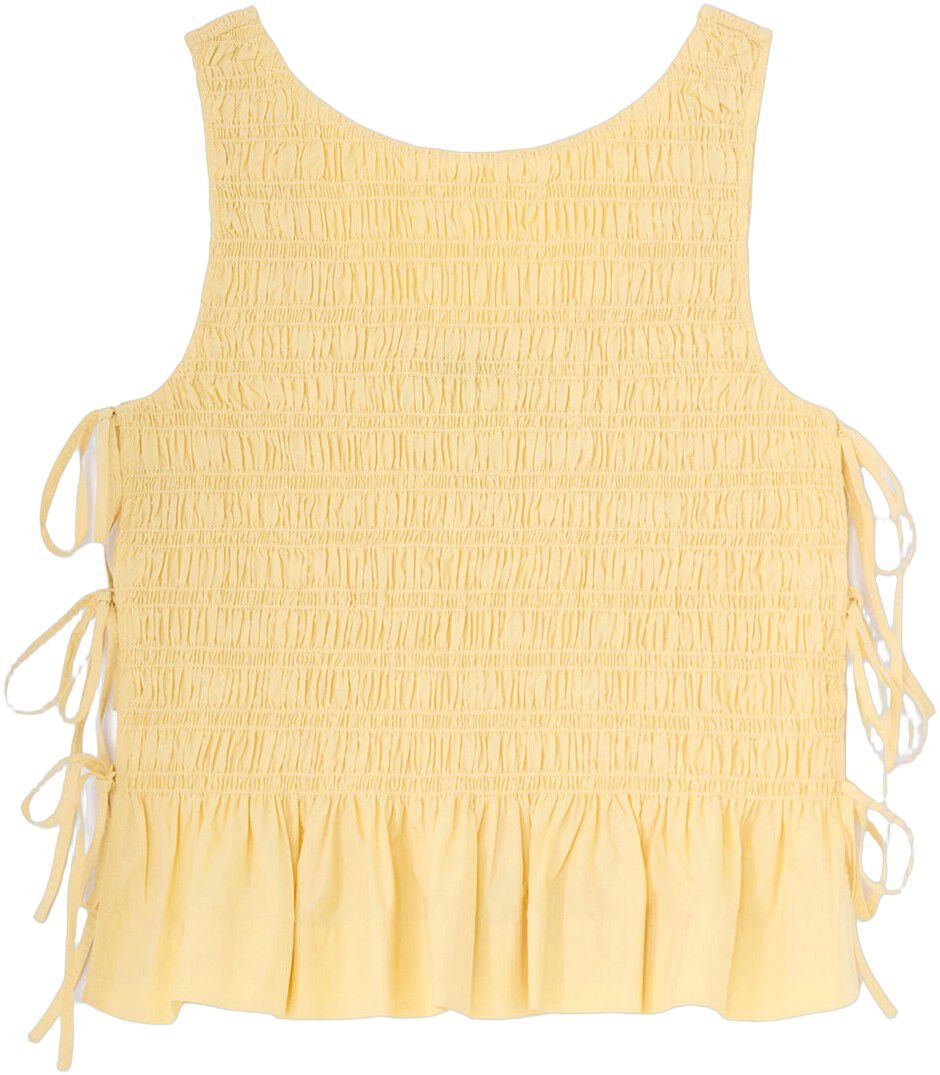 Cotton Poplin Smock Tie String Top