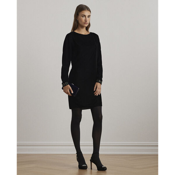 Velvet Cocktail Dress With Trim