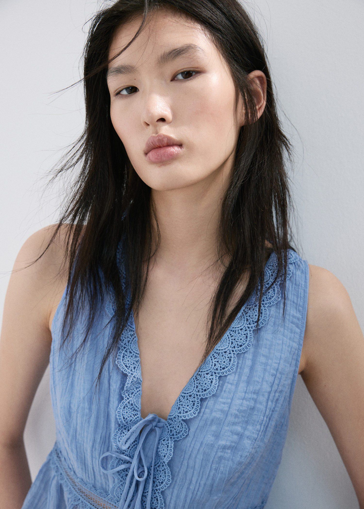 Lyocell top with contrasting trim