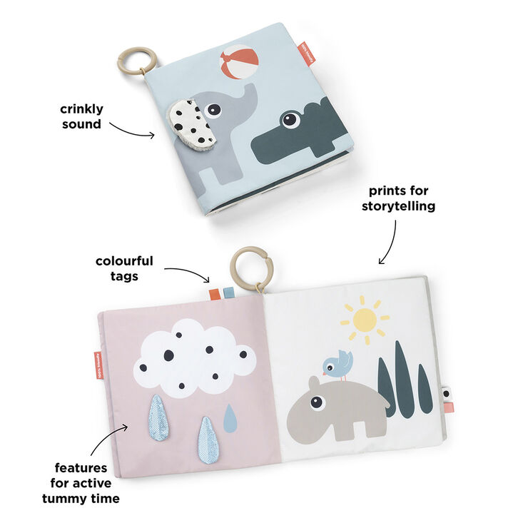 Tummy time stofbog Deer friends Farvemix