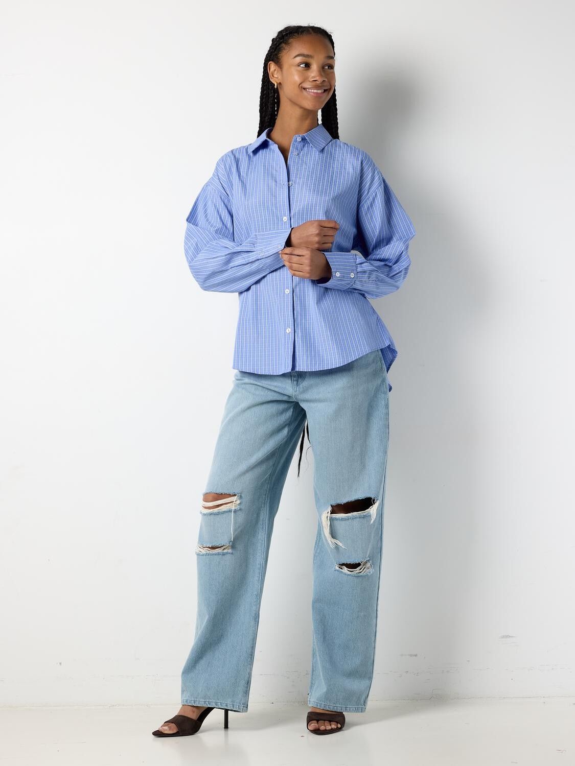 Nmfrida L/S Button Tie Back Shirt Tnt/17