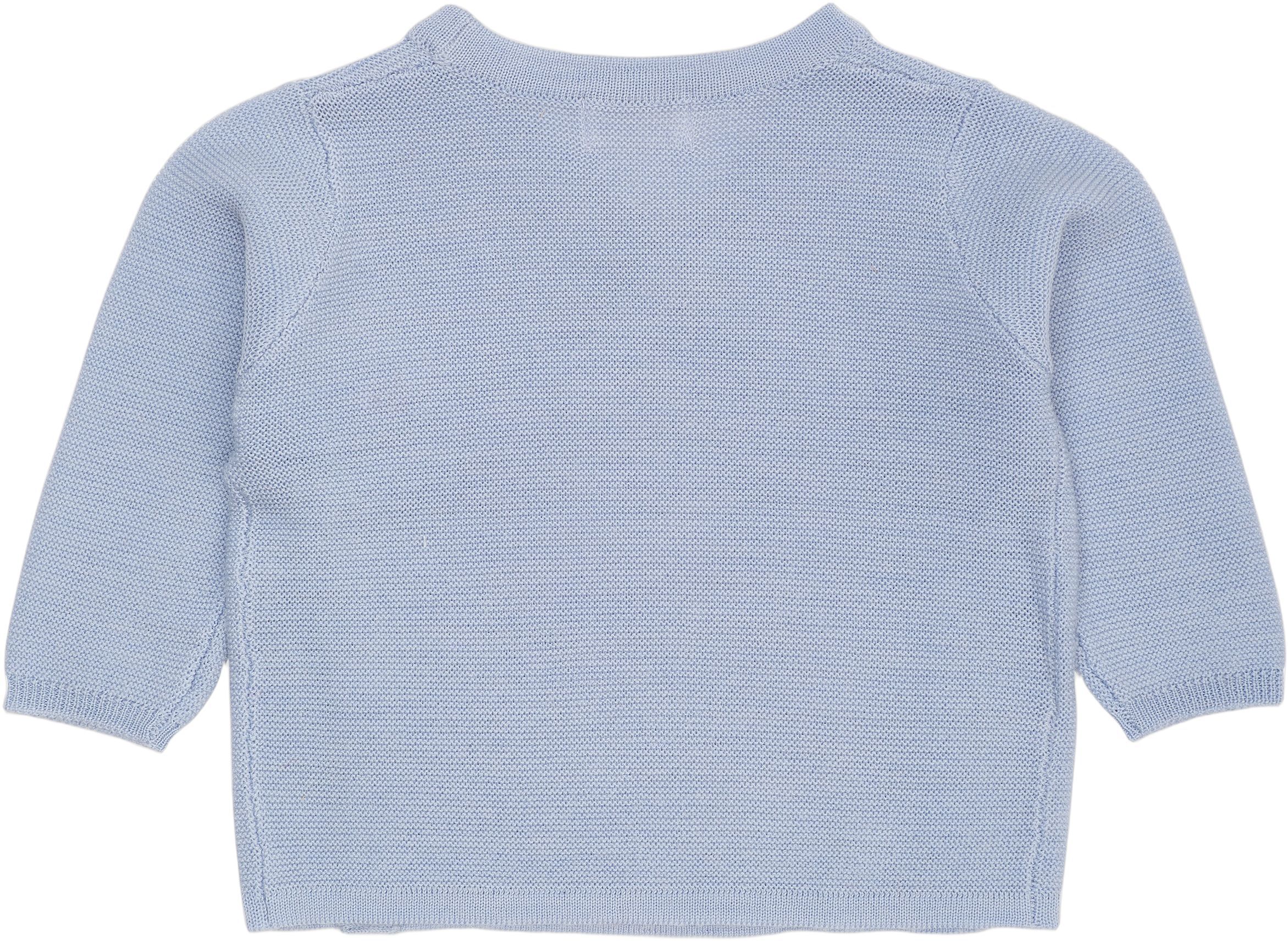 MERINO BABY CROSS-OVER CARDIGAN IN GARTER STITCH