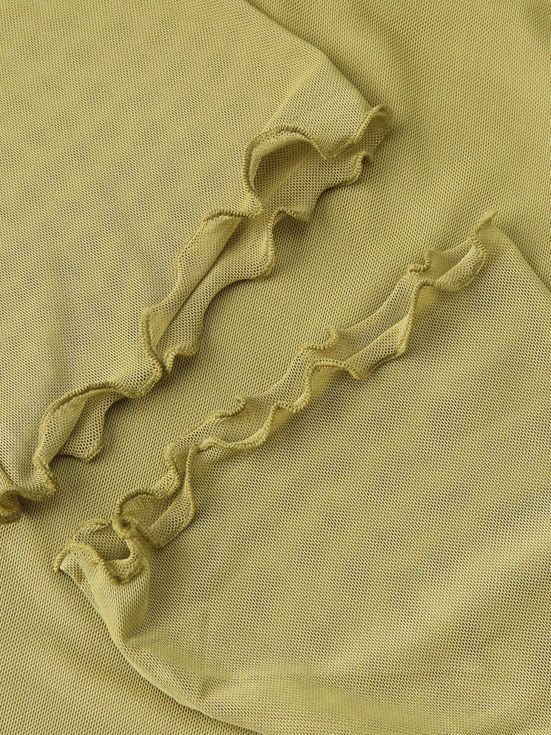 JXMINNA MESH LS DRESS WVN LN