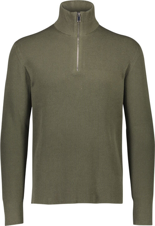 Half zip rib knit