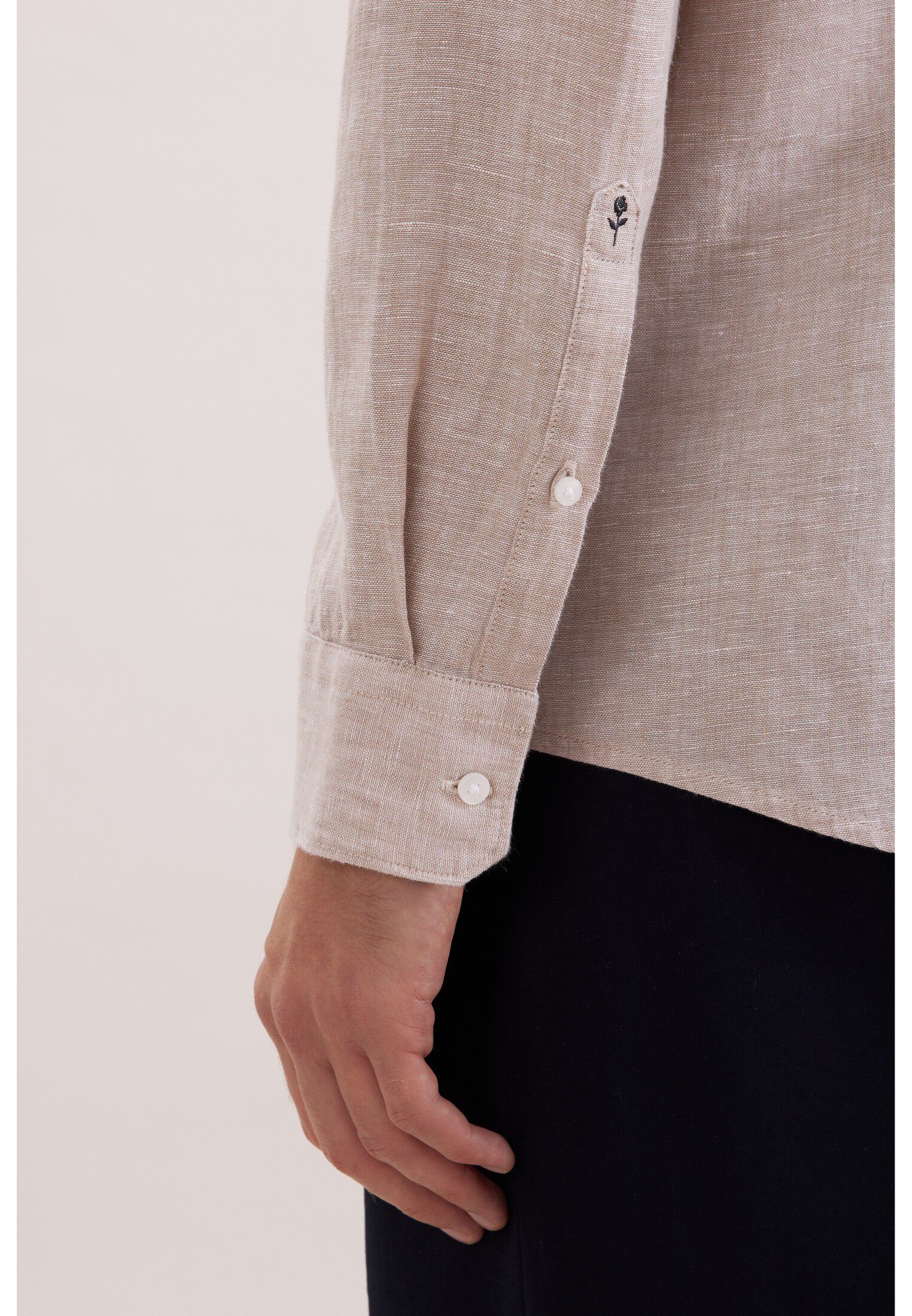 Linen shirt Slim 1/1 Kent-Collar Uni