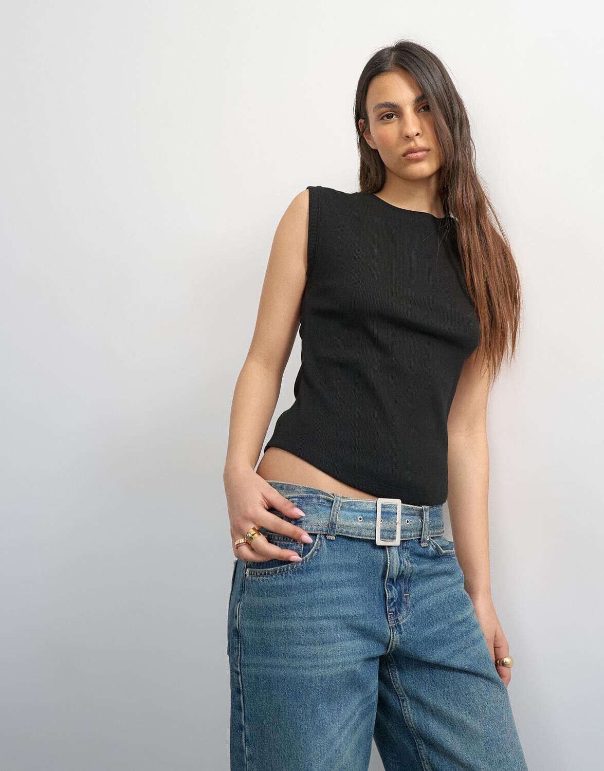 Tsadela Sl Rib Boyfriend Tank Jrs