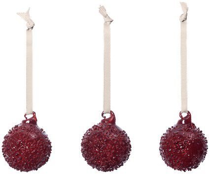 Flurry Glass Baubles - S - Set of 3