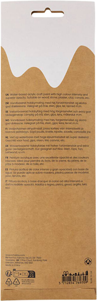 Plus Color Hobbymaling, natur, 6x5ml.