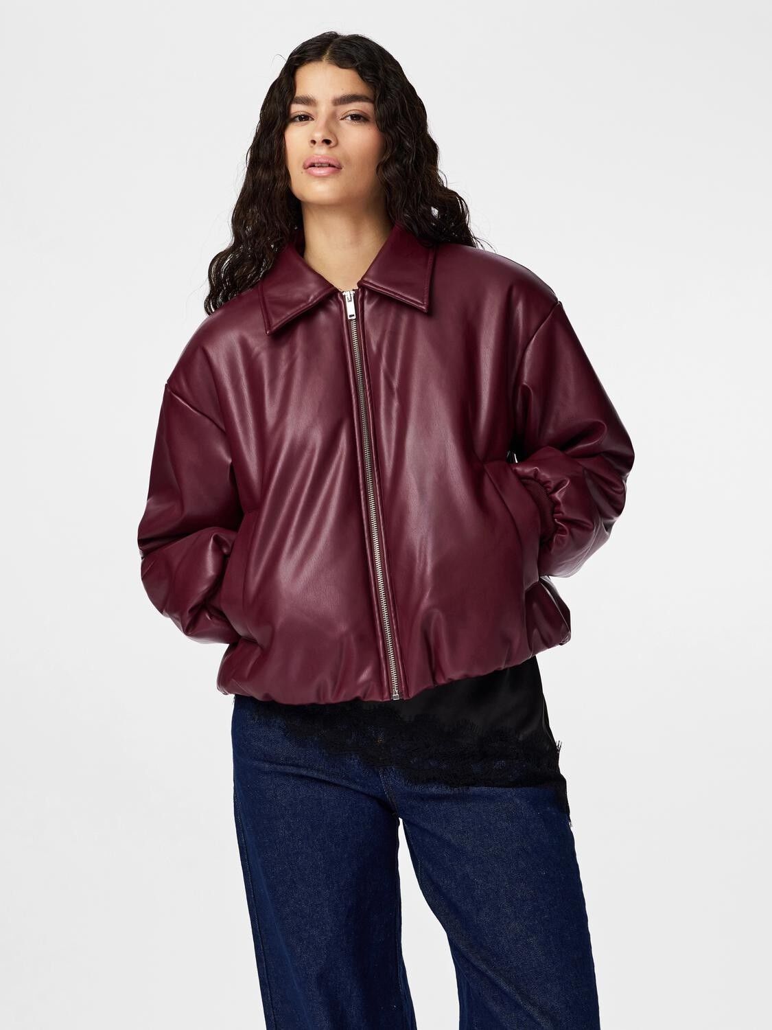 Pclara Padded Coated Bomber Jacket