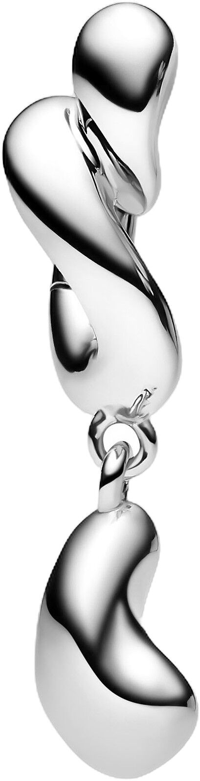 Whirl Drop Huggie Silver