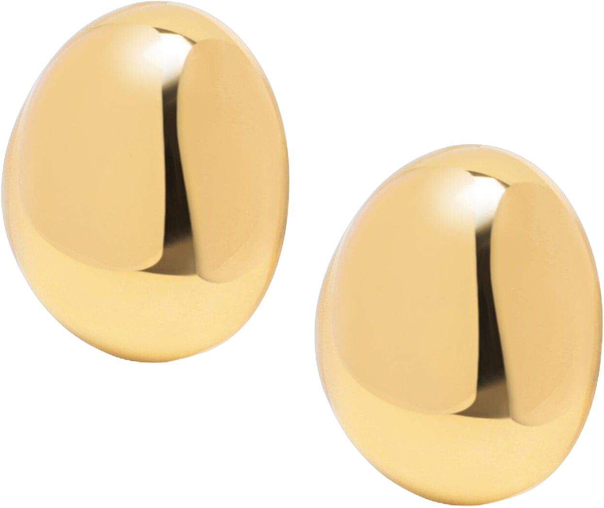 Women's Gold Oval Earrings