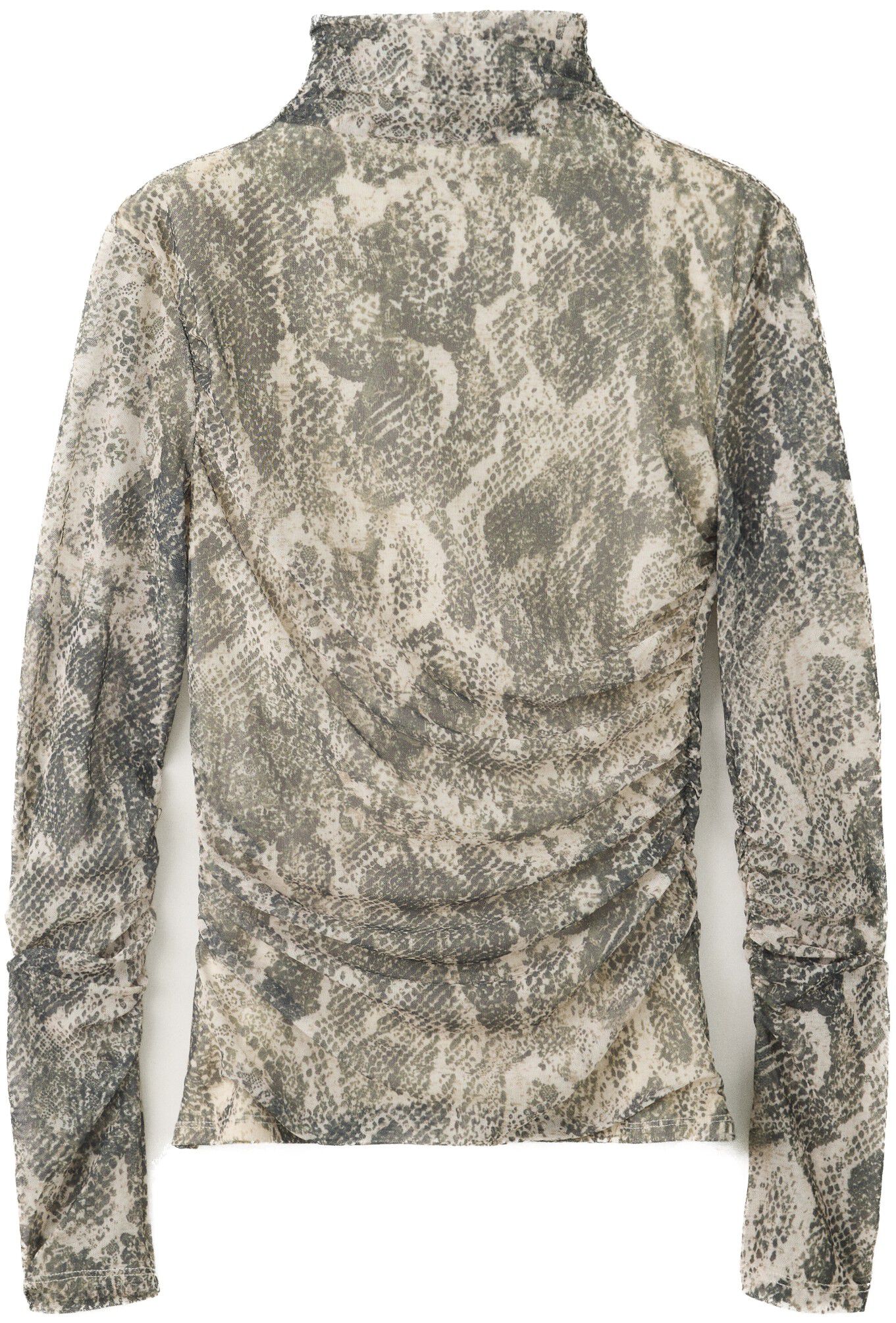 Animal print ruched T-shirt