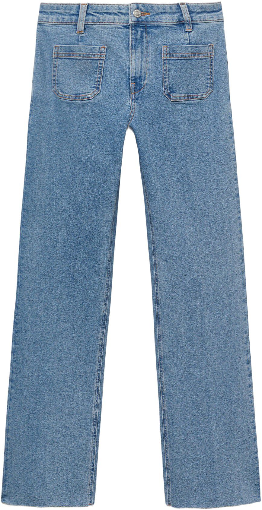Flared cropped jeans with pockets