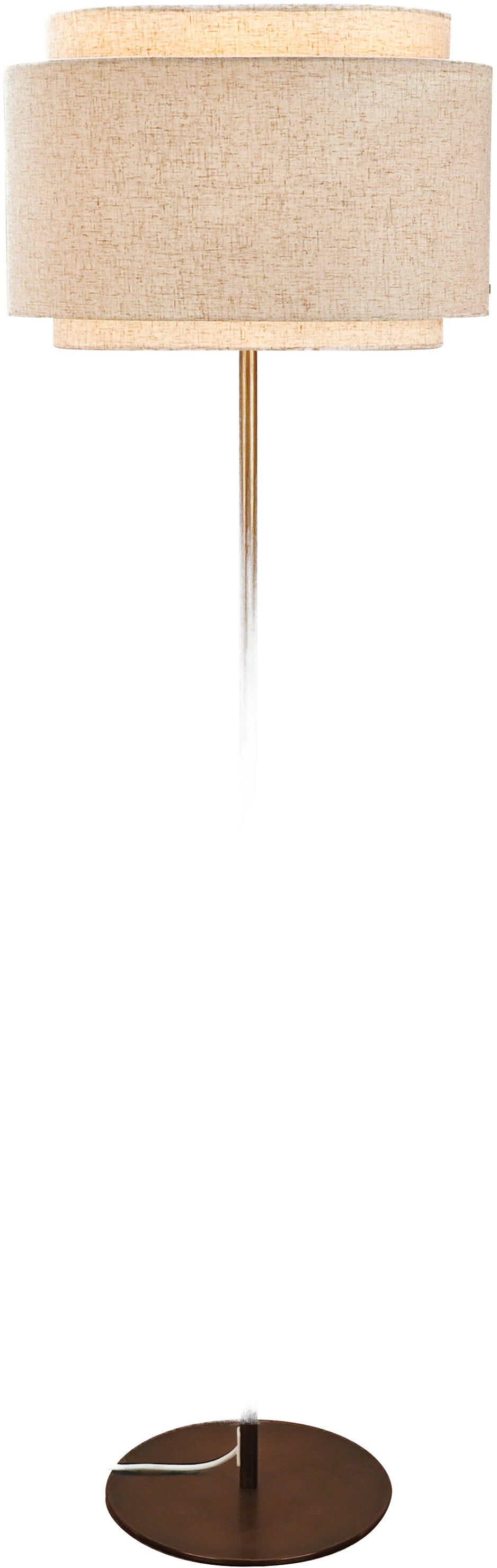 TAKAI FLOOR E27 BRUNISH BRASS BEIGE SHADE