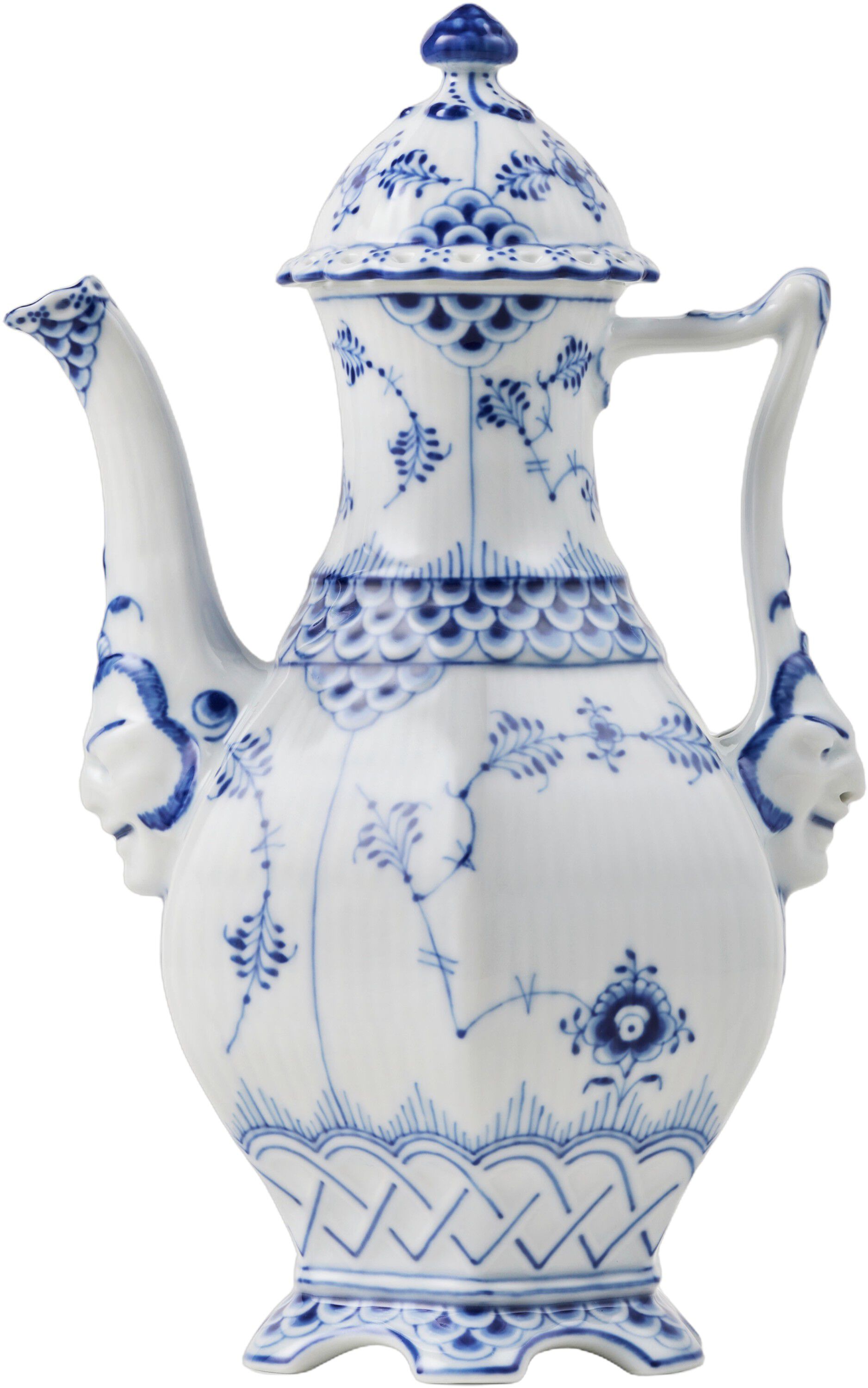 Blue Fluted FL Small Coffee Pot 50cl