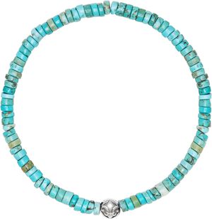 Men's Wristband with Turquoise Heishi Beads
