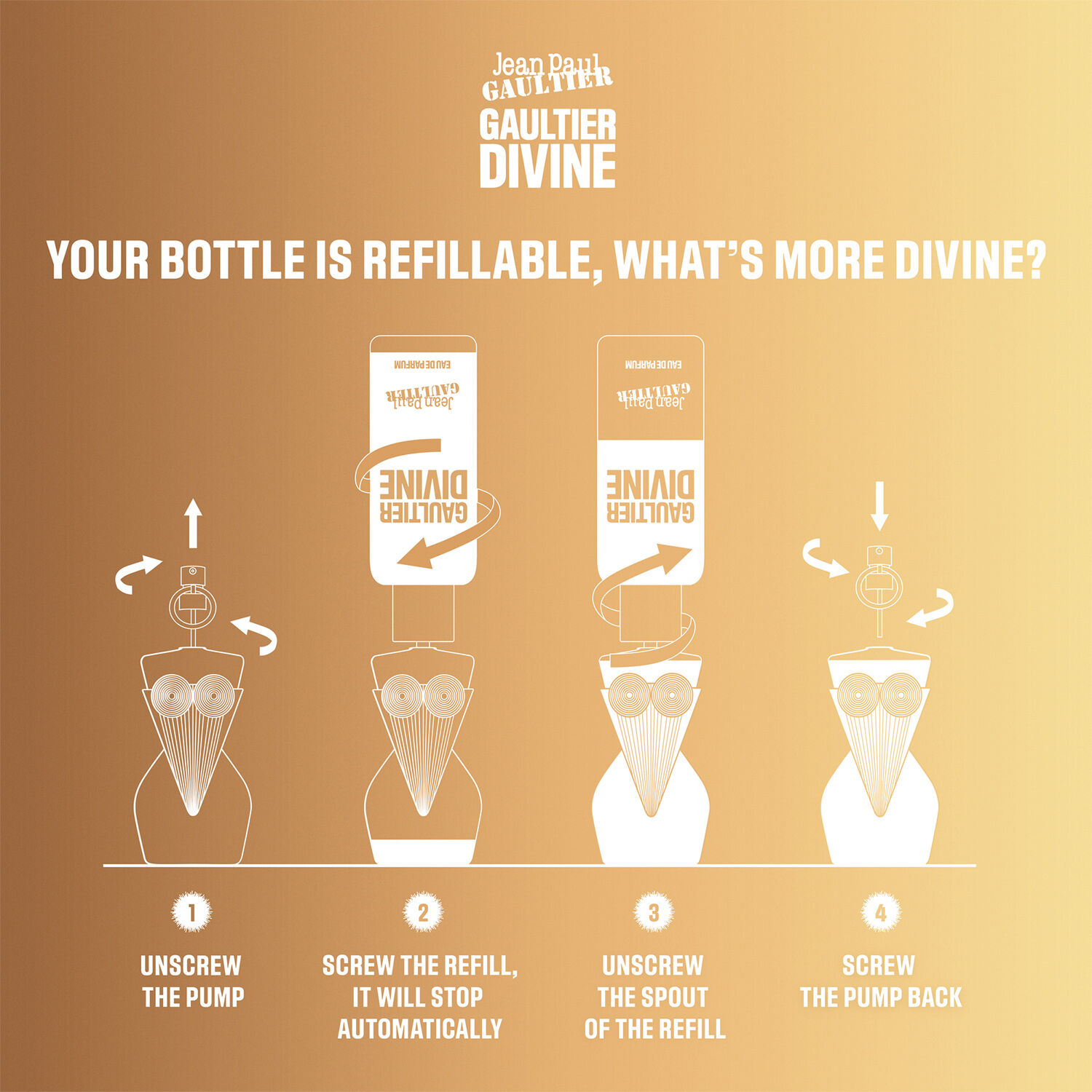 Divine Eau de parfum refill bottle 200 ml