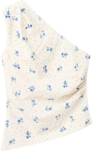 Floral asymmetrical top