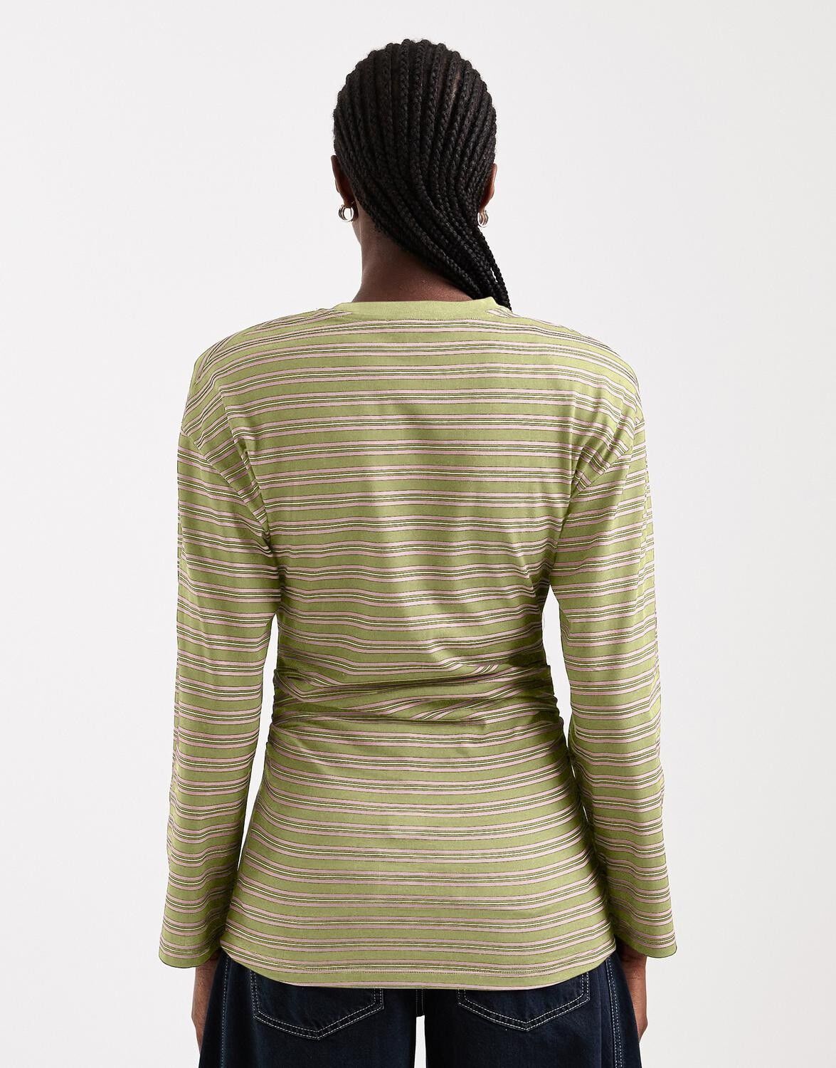 Tsbett L/S Striped Shoulder Top Jrs